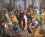 The Christ is driving businessman in the fane El Greco